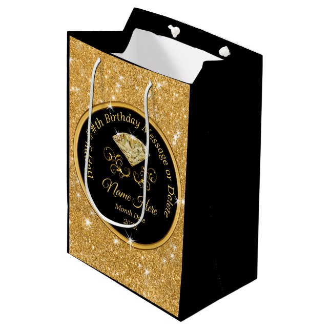 Sacola Para Presentes Média Bolsas personalizadas de aniversário impressionant (Frente inclinada)