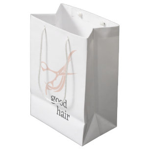 Sacola Para Presentes Média Bom Cabelo Logotipo Simples Cabelereiro Colorista