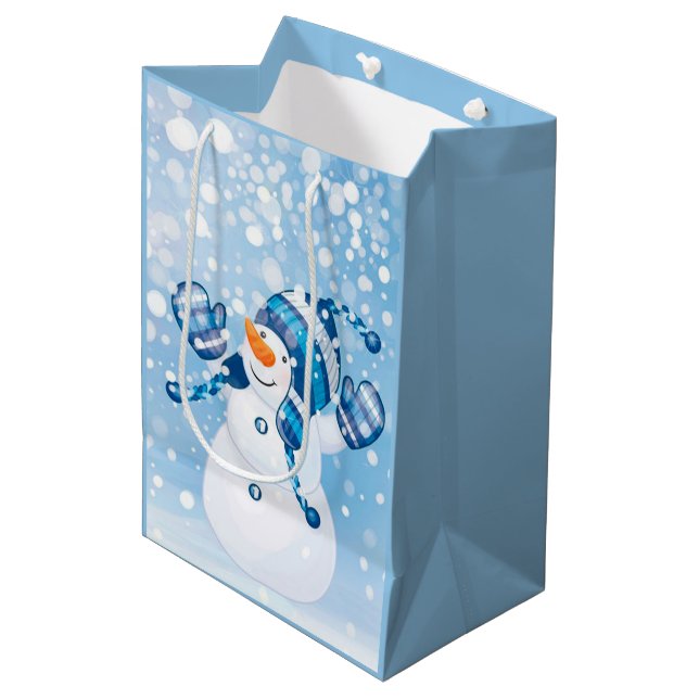 Sacola Para Presentes Média Boneco de Neve Fofo  (Frente inclinada)