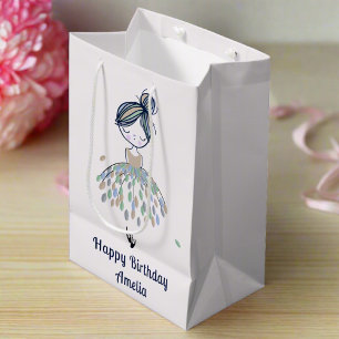 Sacola Para Presentes Média Bonita Festa de aniversário Ballerina Princesa