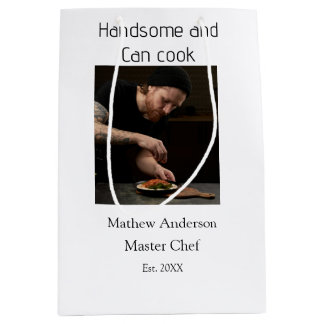 Sacola Para Presentes Média Bonito e sabe cozinhar adicionar nome master chef 