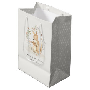 Sacola Para Presentes Média Bonito Joey Mama Kangaroo Floral Wreath Chá de fra