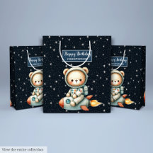 Bonito Ursinho Astronauta Gift Bag para o Astronau