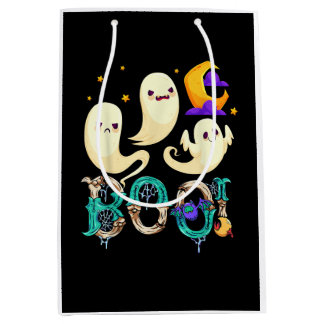 Sacola Para Presentes Média Boo! Halloween Cute Ghost Spooky Halloween Ghost C