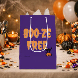 Sacola Para Presentes Média Boo‑ze Grátis | Festa de Halloween Sóbria