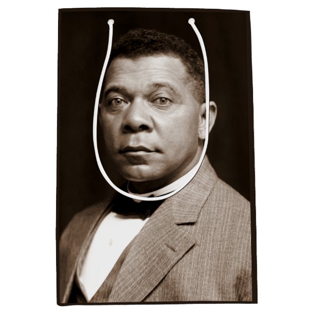 Sacola Para Presentes Média Booker Washington: Educador Afro-Americano (Frente)