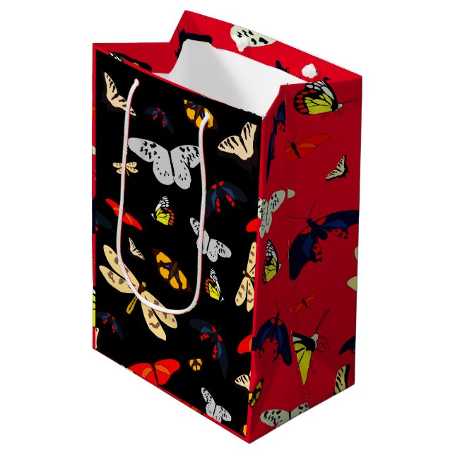 Sacola Para Presentes Média Borboletas de jardim (Frente inclinada)