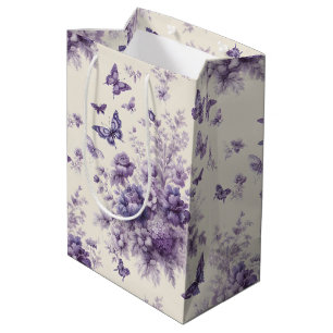 Sacola Para Presentes Média Borboletas de Toile Fleurie, em França, roxas