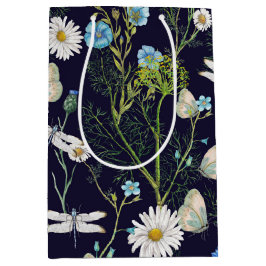 Sacola Para Presentes Média Borboletas e dragões voam no jardim