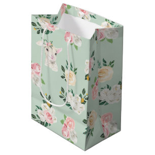 Sacola Para Presentes Média Borregos e Rosa Limpar imagem sem costura