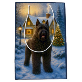 Sacola Para Presentes Média Bouvier des Flandres Holiday