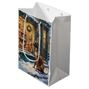 Sacola Para Presentes Média Boxer Antigo em uma Loja de Brinquedos na Janela d