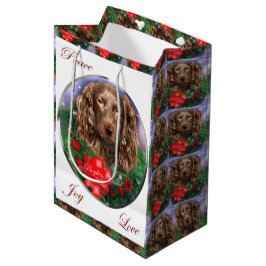 Sacola Para Presentes Média Boykin Spaniel Natal