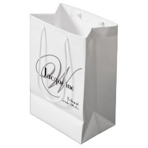 Sacola Para Presentes Média Bridesmaid Gift Monograma Moderno