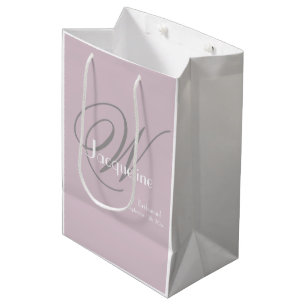 Sacola Para Presentes Média Bridesmaid Gift Monogramas Elegante