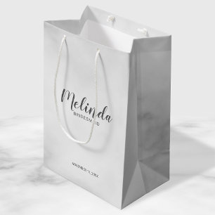 Sacola Para Presentes Média Bridesmaids Personalizados de Script Moderno