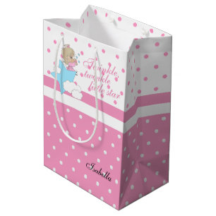 Sacola Para Presentes Média Brilha, Brilha - Estrela Pequena - Rosa