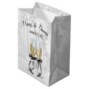 Sacola Para Presentes Média Brinde de Champanhe no Aniversário com Presente M