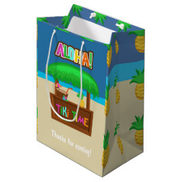 Sacola Para Presentes Média Brinde de Festa Infantil Havaiana Luau