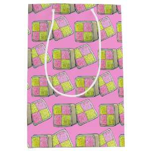 Sacola Para Presentes Média British Battenberg Marzipan Sponge Cake UK Comida