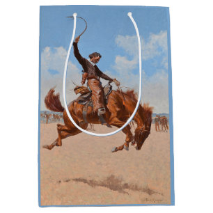 Sacola Para Presentes Média Bronco Buster (por Frederic Remington)