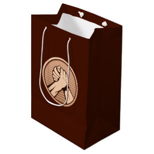 Sacola Para Presentes Média Bronze da luta de braço