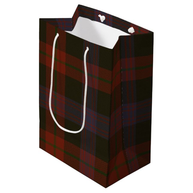 Sacola Para Presentes Média Brown Tartan (Frente inclinada)