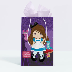 Sacola Para Presentes Média Brunette Alice - Cheshire Cat Medium Gift Bag