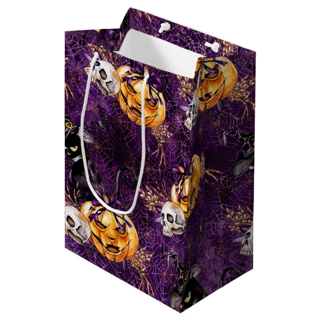 Sacola Para Presentes Média Bruxa de Halloween (Frente inclinada)