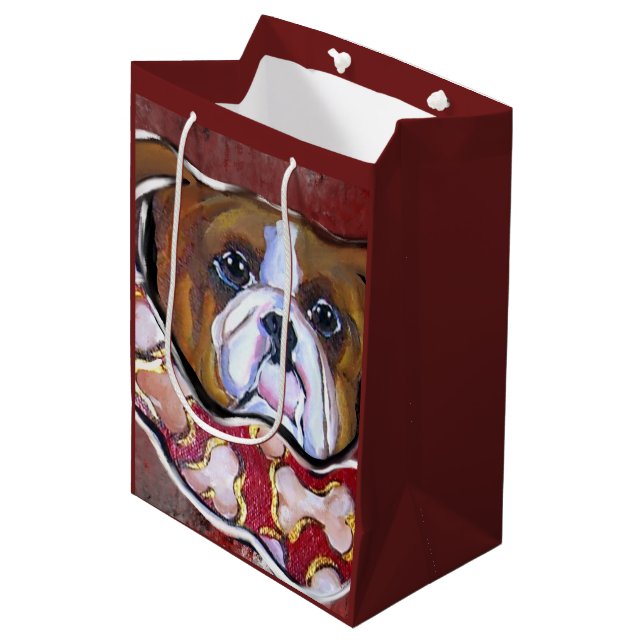 Sacola Para Presentes Média Bulldog (Frente inclinada)