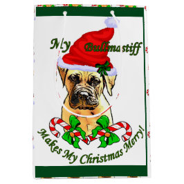 Sacola Para Presentes Média Bullmastiff Natal
