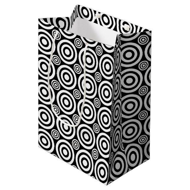 Sacola Para Presentes Média Bullseye-GIFT BAG M, Black-White (Frente inclinada)