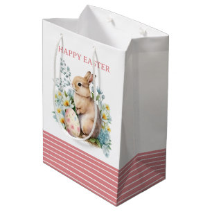 Sacola Para Presentes Média Bunny & Floral Egg