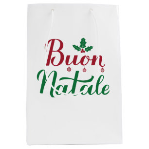 Sacola Para Presentes Média Buon Natale Christmas