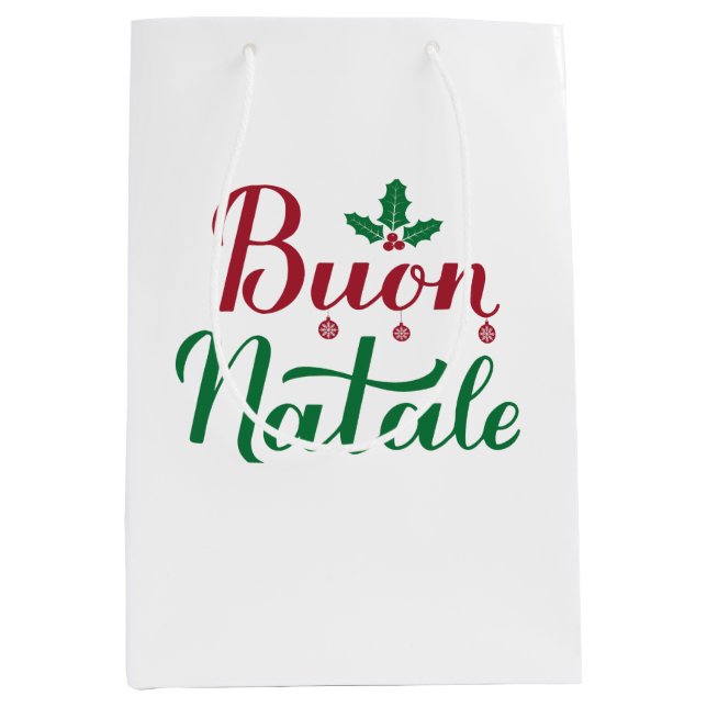 Sacola Para Presentes Média Buon Natale Christmas (Frente)