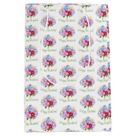 Sacola Para Presentes Média Buquê de flores