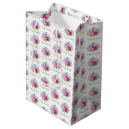 Sacola Para Presentes Média Buquê de flores