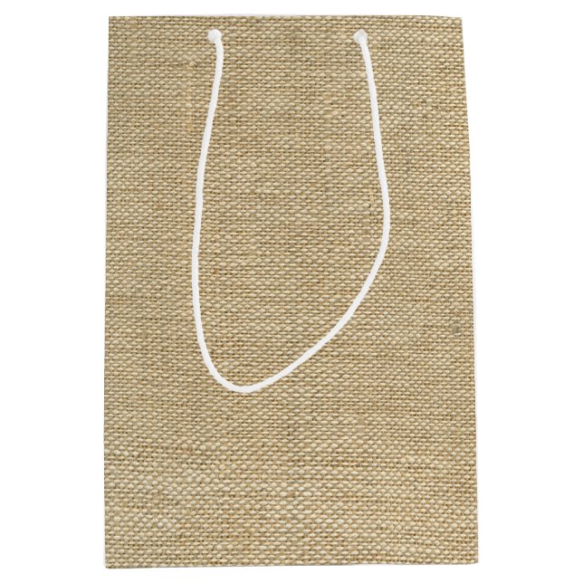 Sacola Para Presentes Média Burlap (Frente)