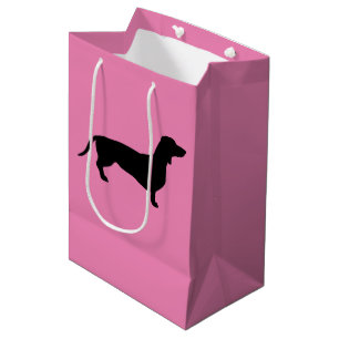 Sacola Para Presentes Média Cabelo Curto Dachshund - Silhouette 1