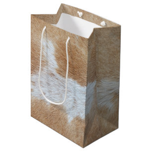 Sacola Para Presentes Média Cabelo de Vaca Branca