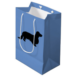 Sacola Para Presentes Média Cabelo Longo Dachshund - Silhouette 1