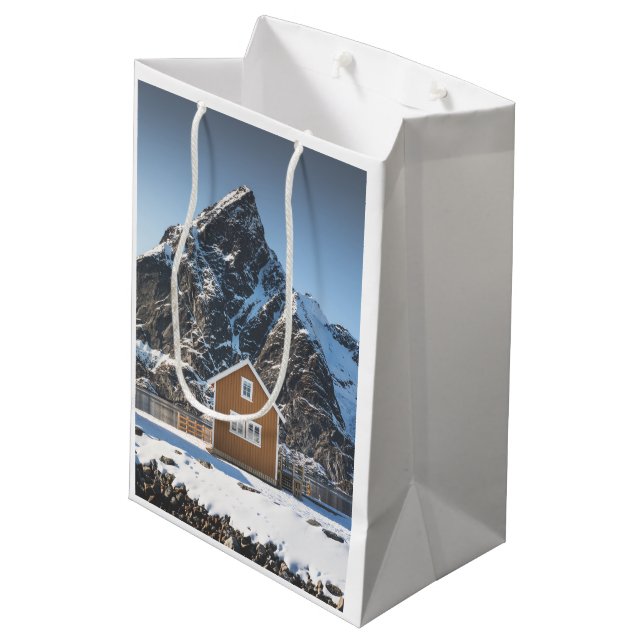 Sacola Para Presentes Média Cabina Amarela Lofoten (Verso inclinado)