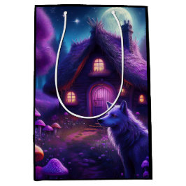 Sacola Para Presentes Média Cabina Surreal Na Floresta