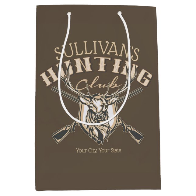 Sacola Para Presentes Média Caçador Personalizado Caça-Rifes de Troféus de Vea (Frente)