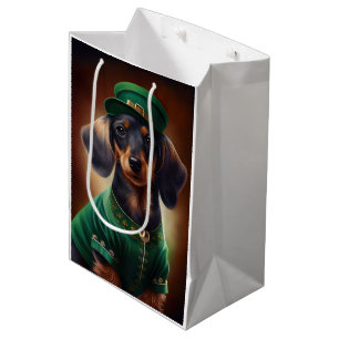 Sacola Para Presentes Média Cachorrinho na Rua. Vestido do Dia de Patrick