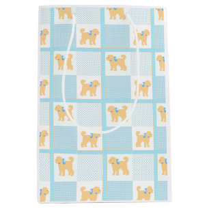 Sacola Para Presentes Média Cachorro Cachorro Azul Amarelo Bonito Divertido