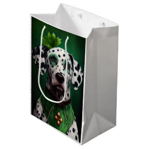 Sacola Para Presentes Média Cachorro Dalmático na Rua.