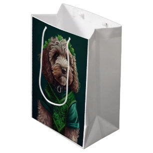 Sacola Para Presentes Média Cachorro de Cockapoo na Rua.