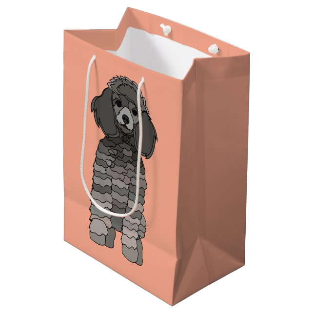 Sacola Para Presentes Média Cachorro de Estimação Poodle (Frente inclinada)