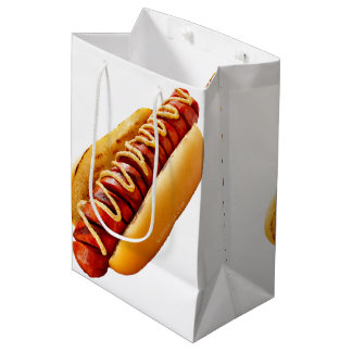Sacola Para Presentes Média Cachorro-quente do SlipperyJoe's com vibe de churr